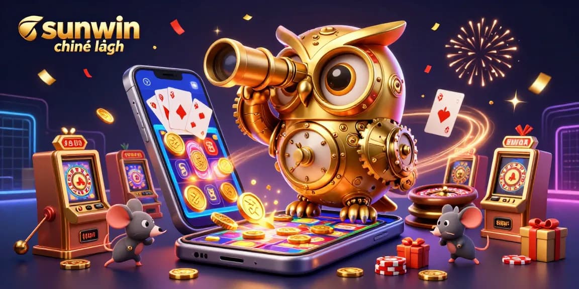Play and win at sunwin chính hãng with vibrant casino elements and a dynamic 3D illustration.