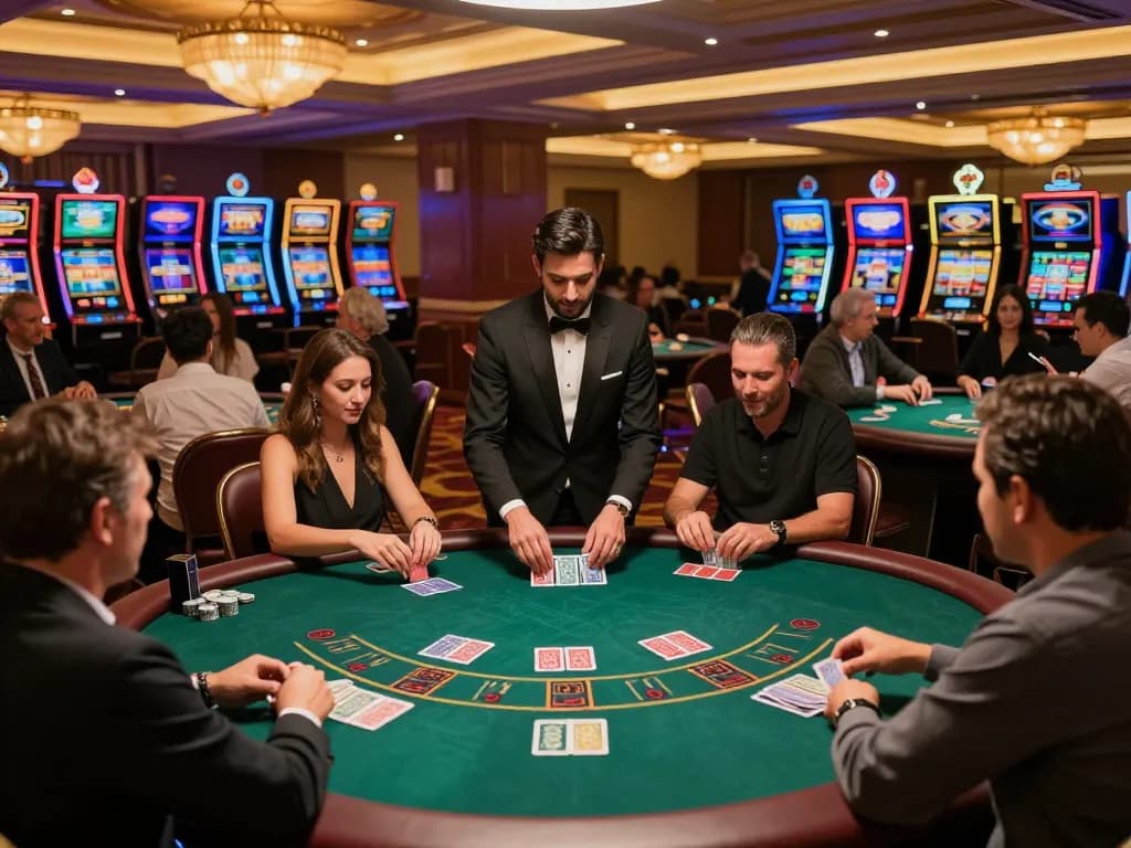 Players engaging in blackjack at xx88 casino, showcasing rich decor and excitement of gameplay.