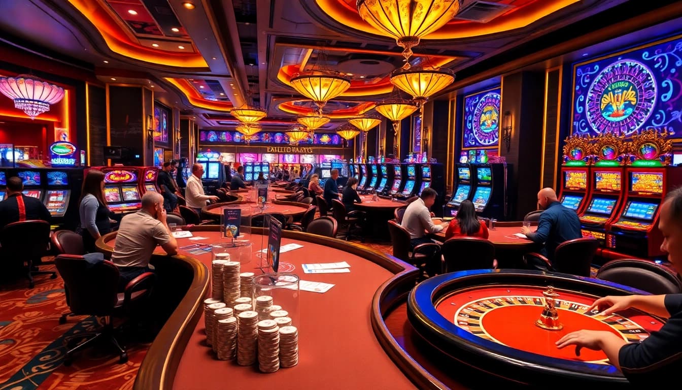 Experience thrilling gaming action at https://hello88app.com/ with vibrant casino visuals and engaging players.