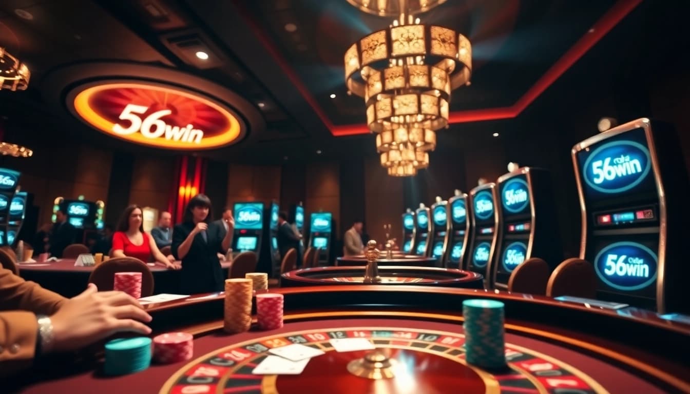 Get ready to win big with 56win at a vibrant casino table surrounded by excitement.