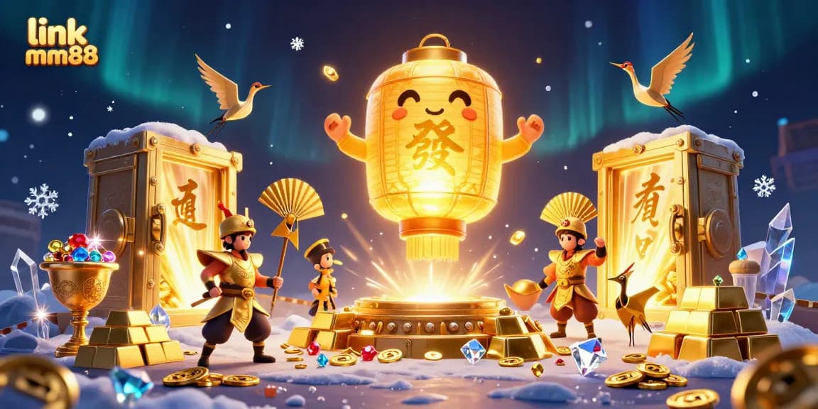 Engage with the vibrant action at link mm88 featuring treasures and lucky symbols in a dynamic casino scene.
