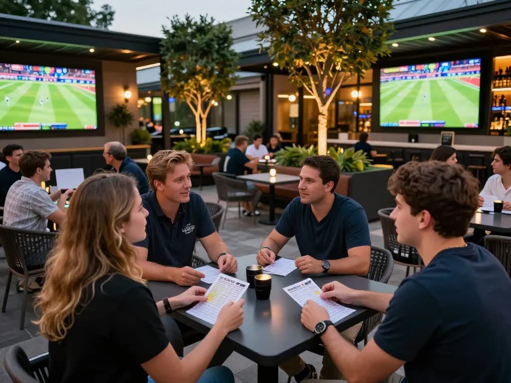 Fans engaged in passionate sports betting at Hoiquantv venue, capturing excitement and camaraderie.