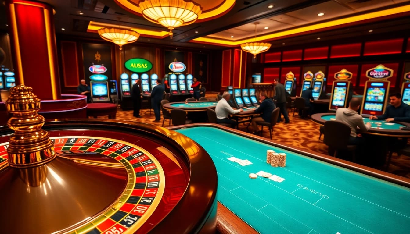 J88 players enjoying an exciting casino experience with poker chips and a roulette wheel