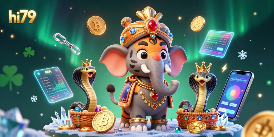 Engage with hi79's thrilling casino culture featuring majestic animals and vibrant crypto elements.