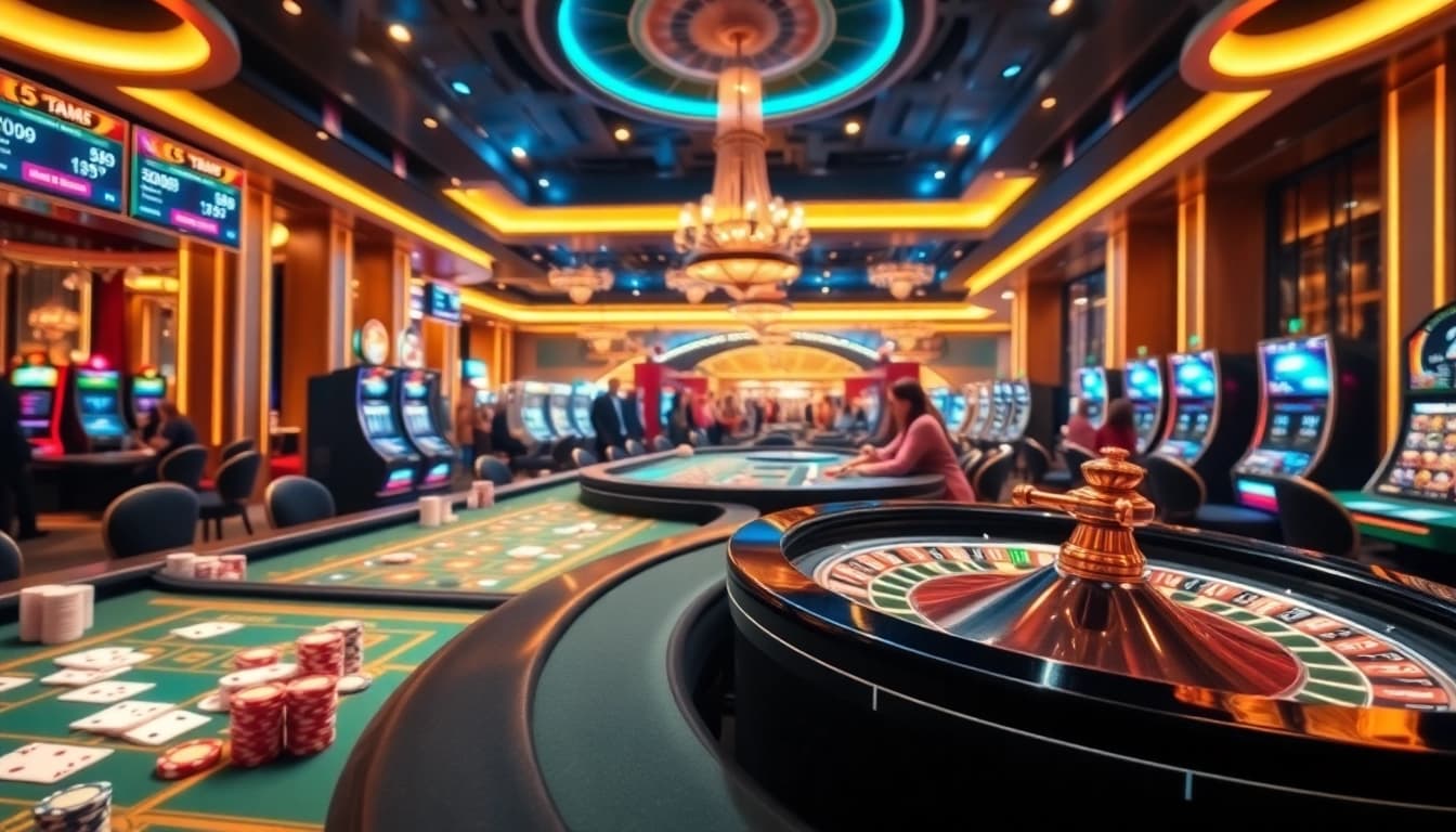 Engaged players enjoying the exciting GO8 casino experience with vibrant tables and thrilling games.