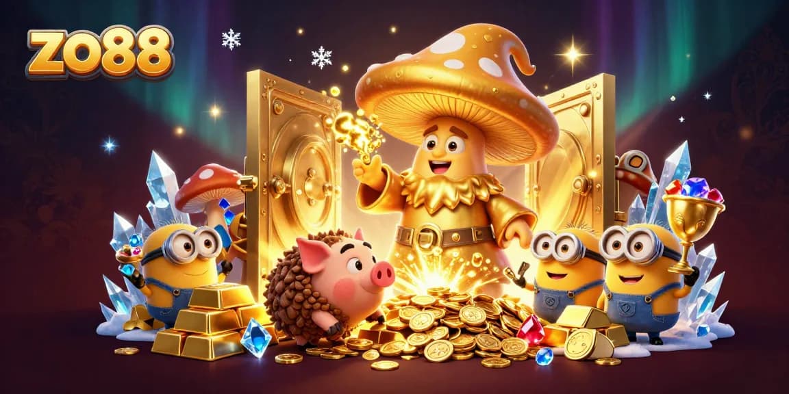 Experience thrilling wins at zo88 with golden treasures and dynamic 3D casino characters.