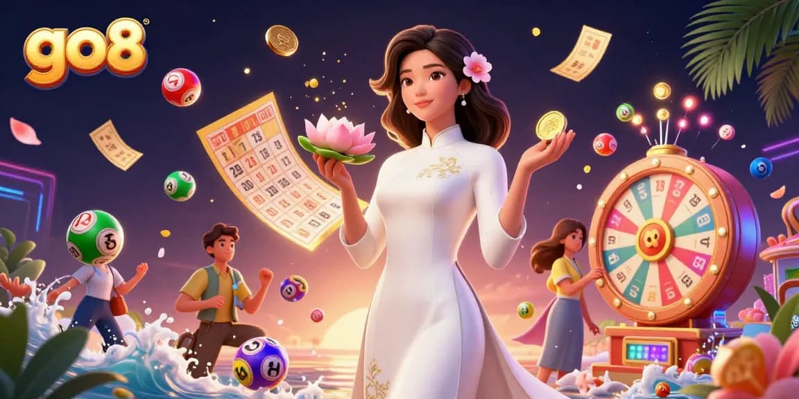 Experience the excitement at go8 with colorful lottery elements and a captivating atmosphere.