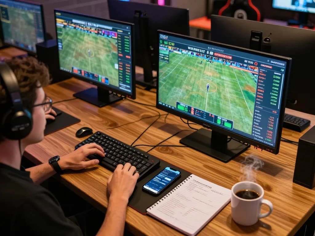 Engaging in sports betting on multiple screens at https://tx88at.com/ with focused strategy and comfort.