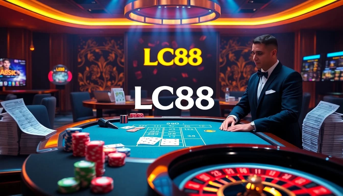 Experience professional gambling thrills at LC88's vibrant casino interface.