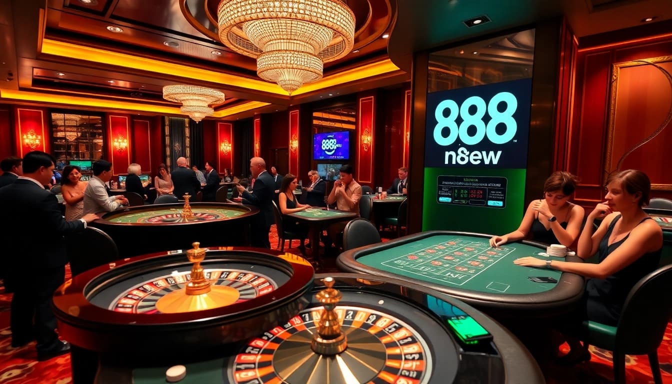 Experience the excitement of gambling at 888new with a vibrant casino scene.