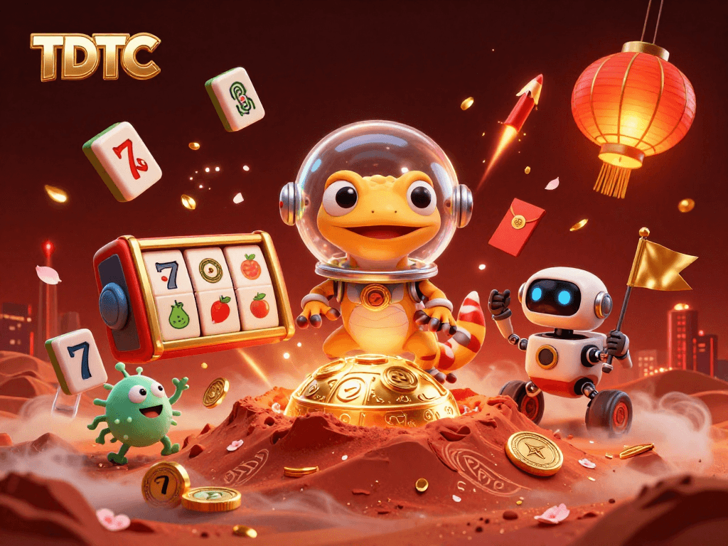 TDTC highlights an engaging scene with a Martian gecko uncovering a casino amidst a vibrant, dynamic gambling world.