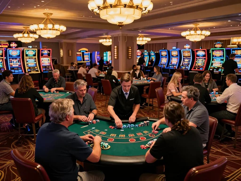 Players engaged in strategic blackjack gameplay at https://da88at.com/ casino, capturing excitement and atmosphere.