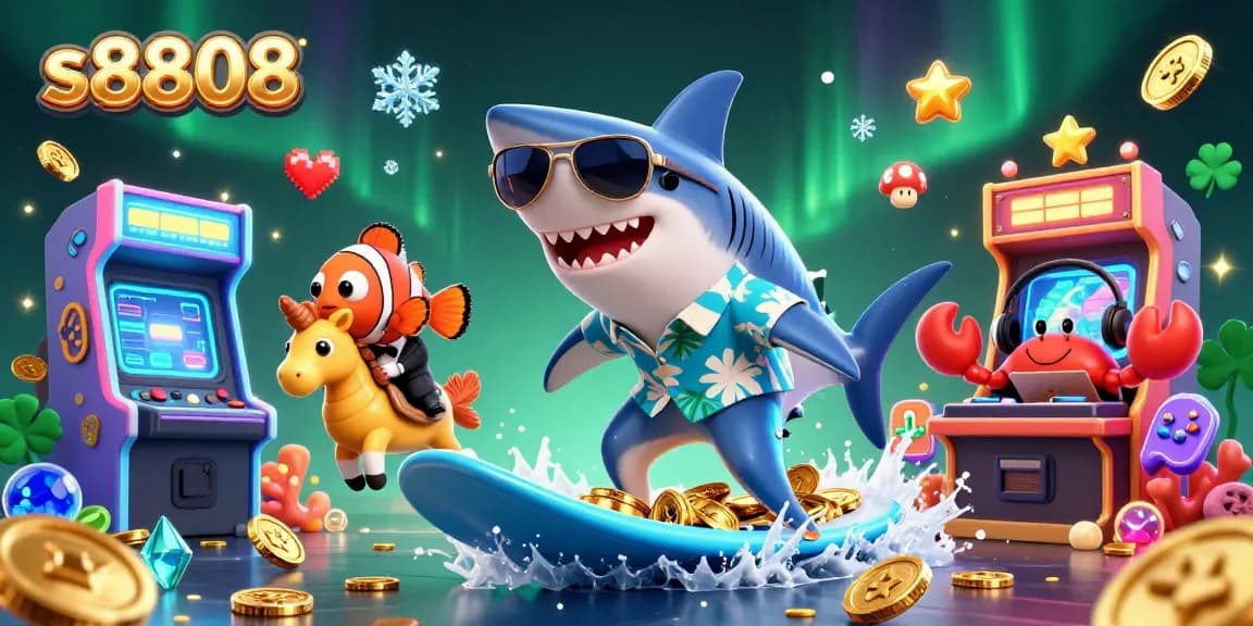 Experience thrilling gaming with s8808, featuring vivid illustrations of exciting casino characters and elements.