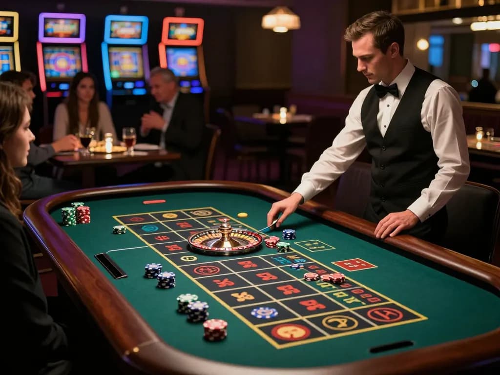 Experience the thrill of TR88 roulette gameplay as players place their bets with colorful chips.