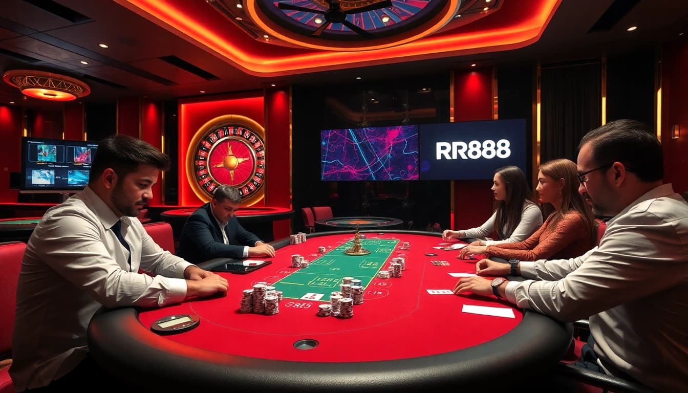 Experience the excitement of RR88 casino with vibrant gaming tables and thrilling action.