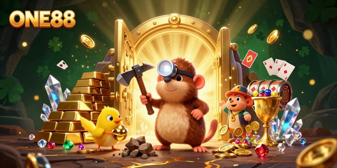 Engage with ONE88's thrilling gaming experience featuring rich treasures and lively characters.