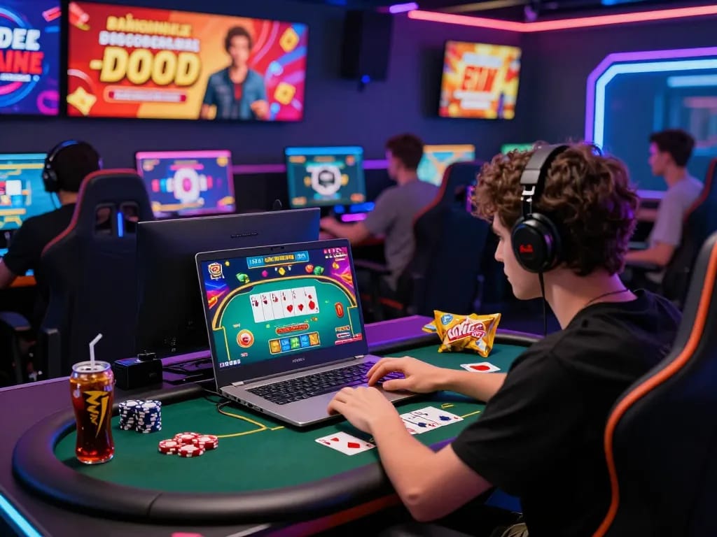 Engaged players at 789club exploring exciting online casino games on modern setup