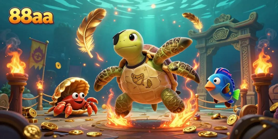 Engage with exciting gaming adventures at 88aa as the pirate turtle and friends scatter golden treasures.