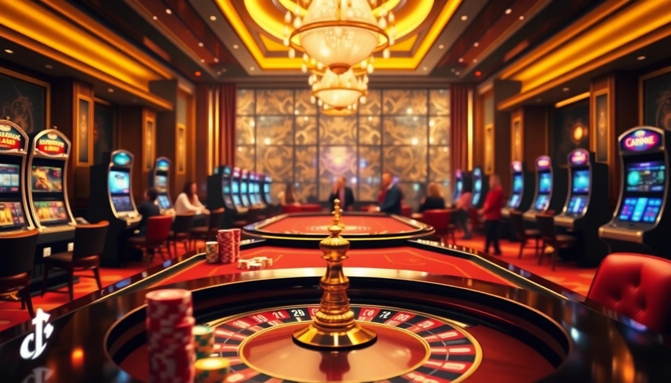 Experience the thrill of online gambling at Goal123 with vibrant casino tables and engaging games.