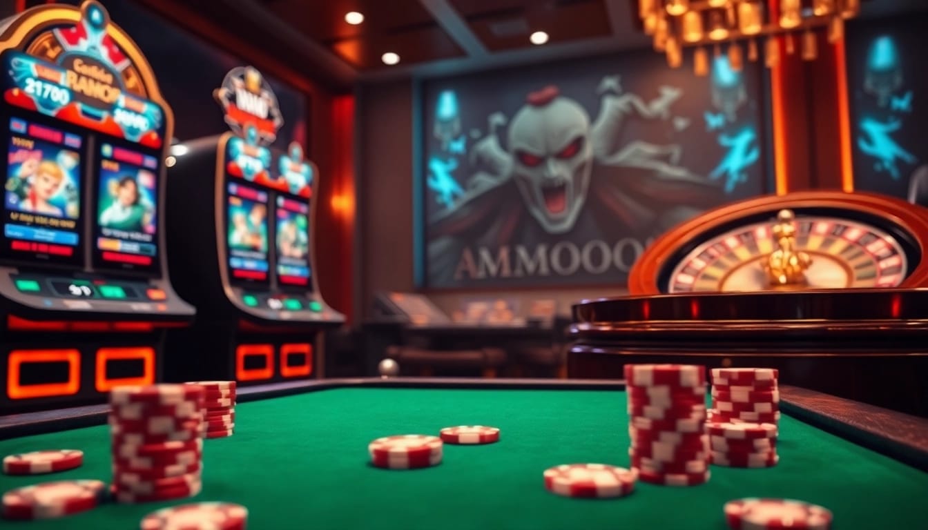 Players engaging with online casino games at MMOO, showcasing excitement and elegant visuals.