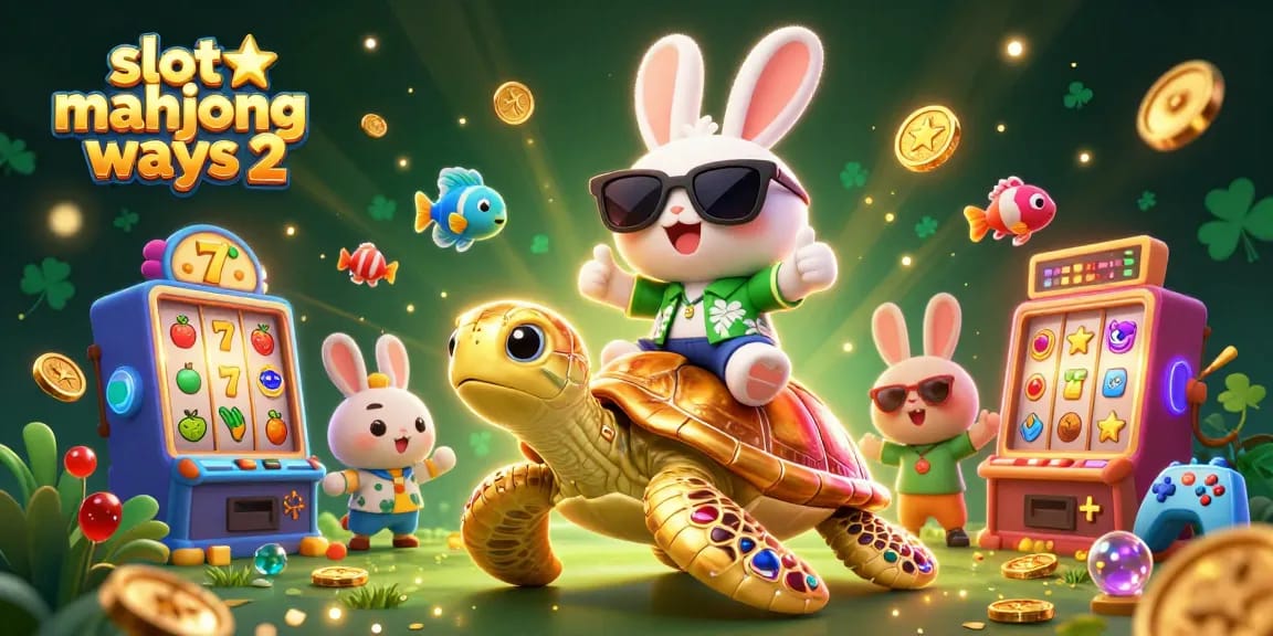 Experience fun and excitement with slot mahjong ways 2 as a lucky rabbit and sea turtle celebrate wins!
