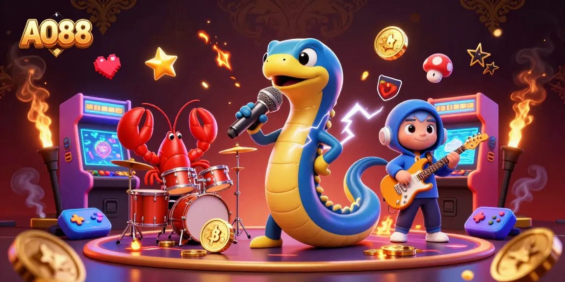 Experience the vibrant underwater casino scene featuring AO88 with engaging characters and dynamic gaming elements.