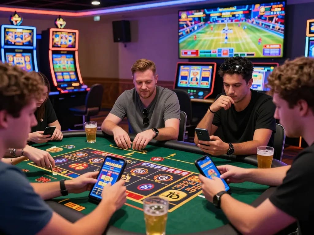 Exciting social gaming moment with MEGA888 mobile casino fun among friends.