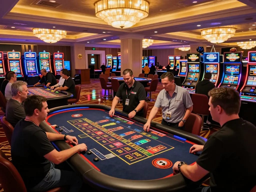 Players engaging at the roulette table in HITCLUB casino, showcasing vibrant gameplay atmosphere.