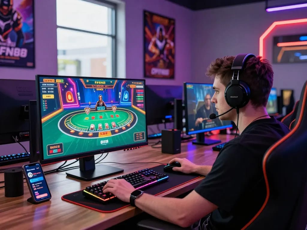 Engaging online gaming scene featuring a vibrant gaming setup at https://open88.supply/, showcasing immersive live casino action.