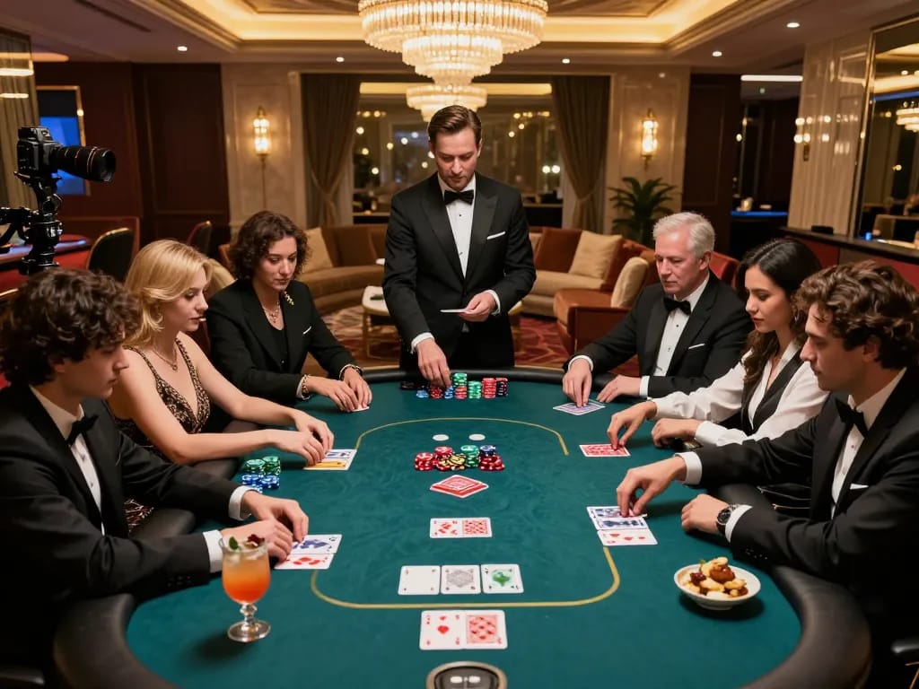Engaged players at a VIP poker table showcasing strategy and excitement in game 789win.
