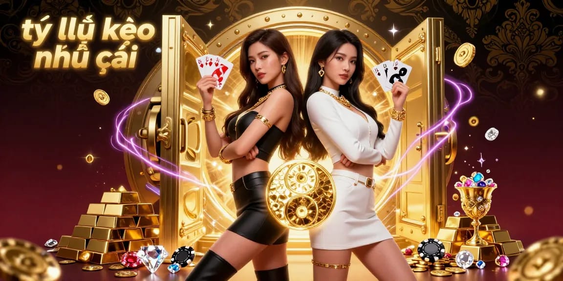 Experience the excitement of tỷ lệ kèo nhà cái with dynamic visuals of twin Asian women showcasing their powerful duo in the casino world.