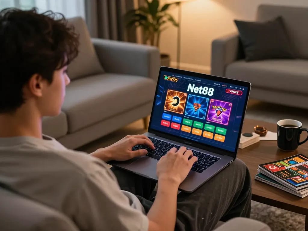 Player exploring Net88’s online interface for engaging gambling experience.