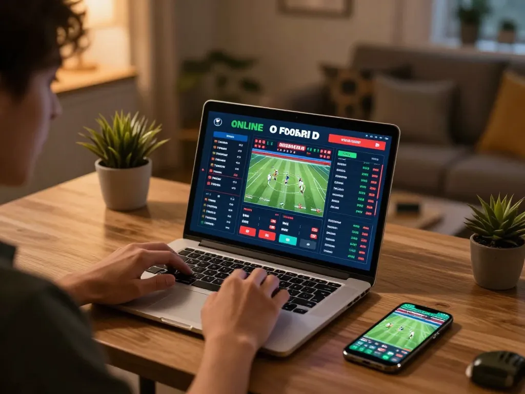 Engaging online sports betting experience with Fabet on display in a cozy home setup.
