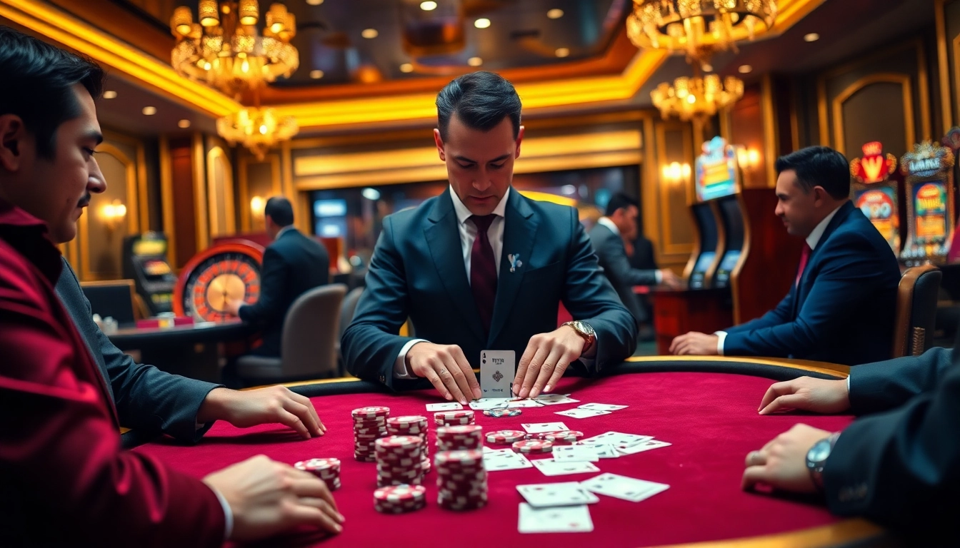 Experience high-stakes gaming with HU88 poker chips and cards on a luxurious casino table.