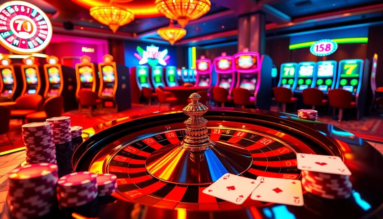 Experience excitement with HAY88 at a luxurious casino filled with roulette wheels and poker chips.