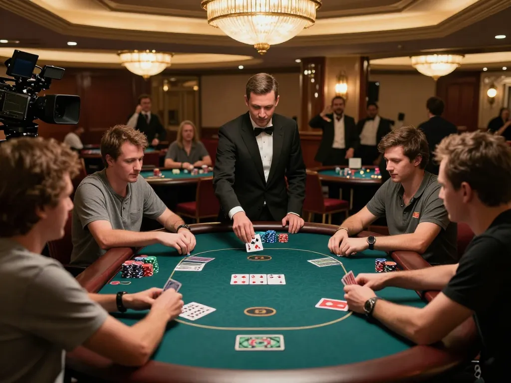 Luck8 players engaging in a thrilling poker game, highlighting competitive spirit and strategy.