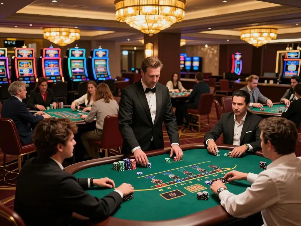 man88 players enjoying blackjack action in a luxurious casino setting with vibrant atmosphere