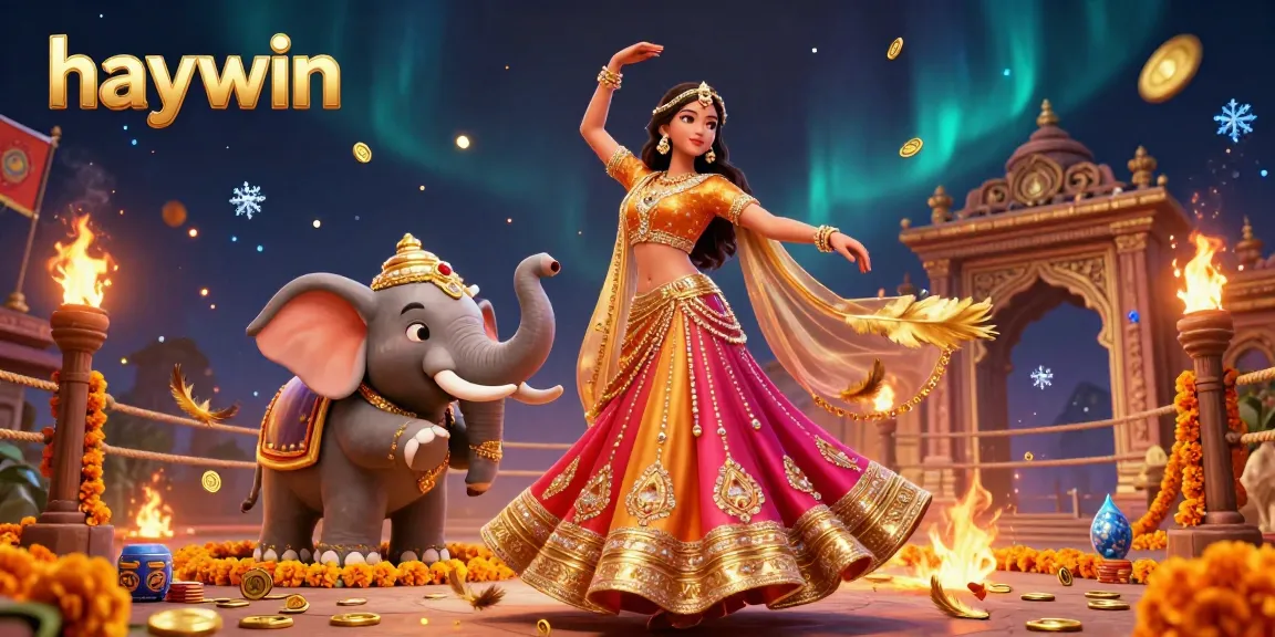 Experience the thrill of gaming at haywin with lively Bollywood-inspired characters and vibrant casino elements.