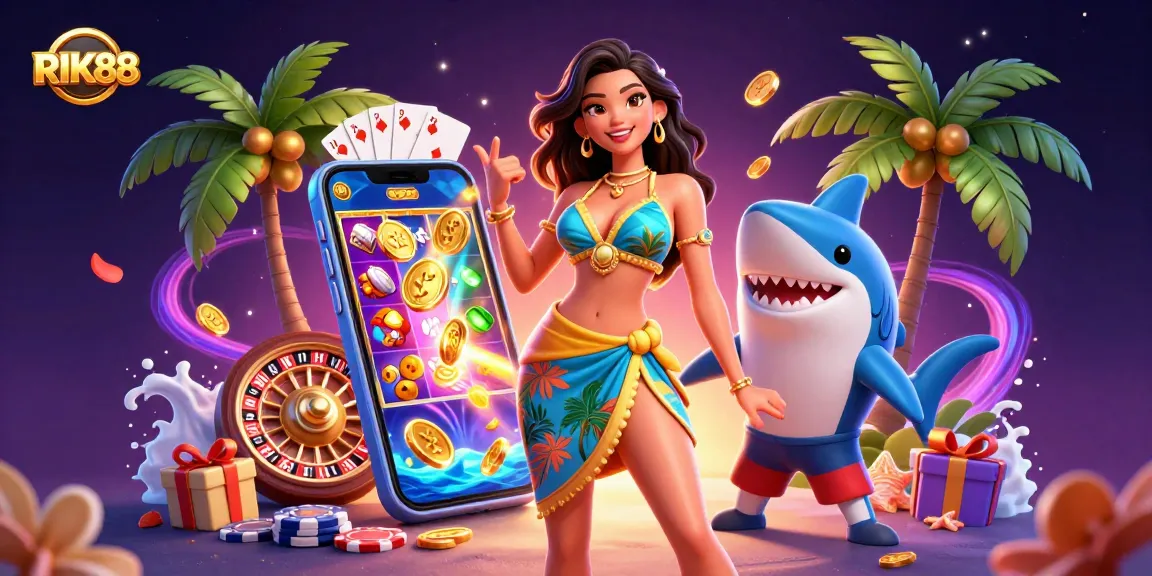 Experience thrilling gameplay with RIK88, featuring vibrant characters and dynamic casino elements.