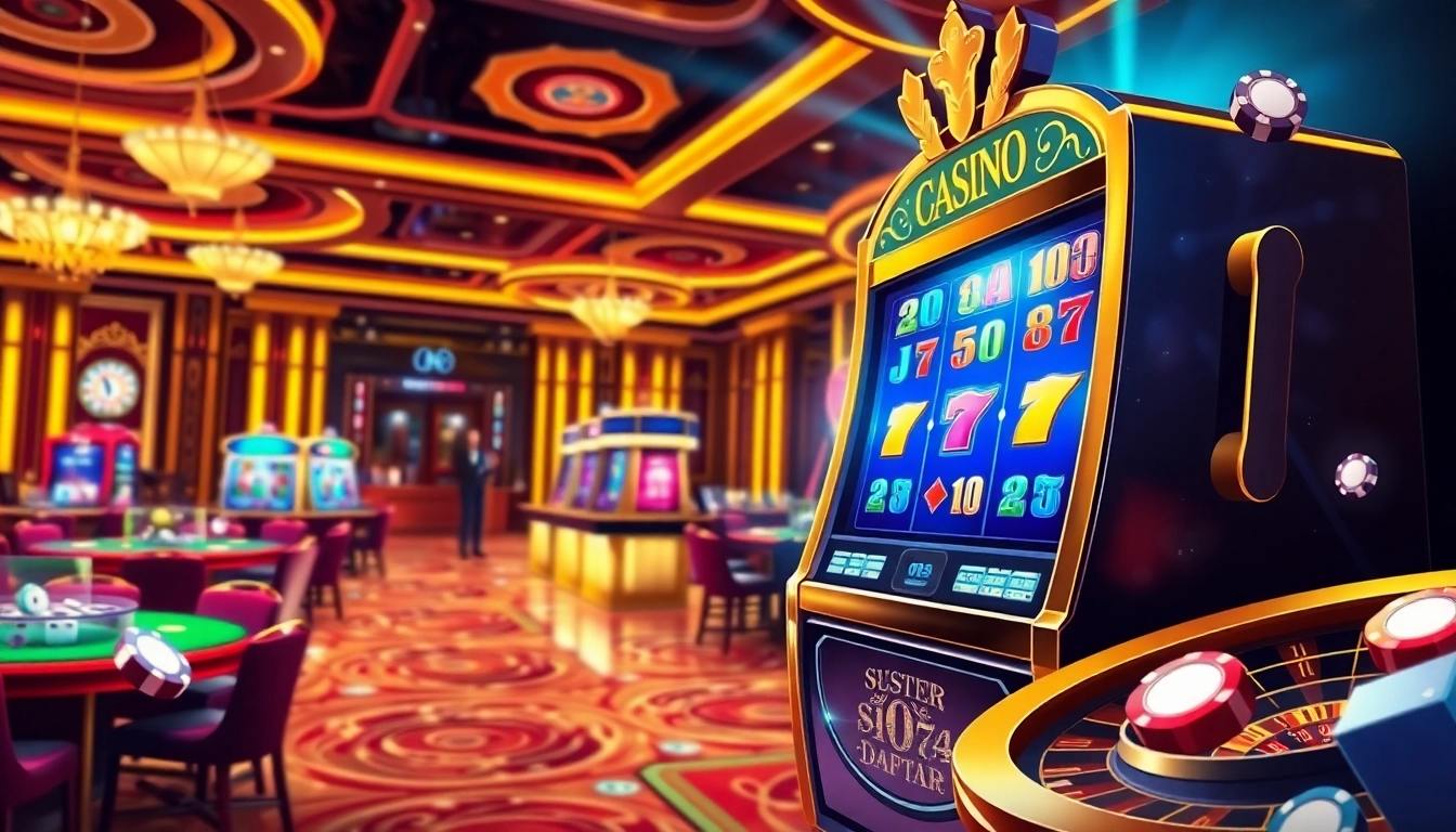 Engage with the exciting BMW777 Daftar slot machine in a vibrant casino environment.