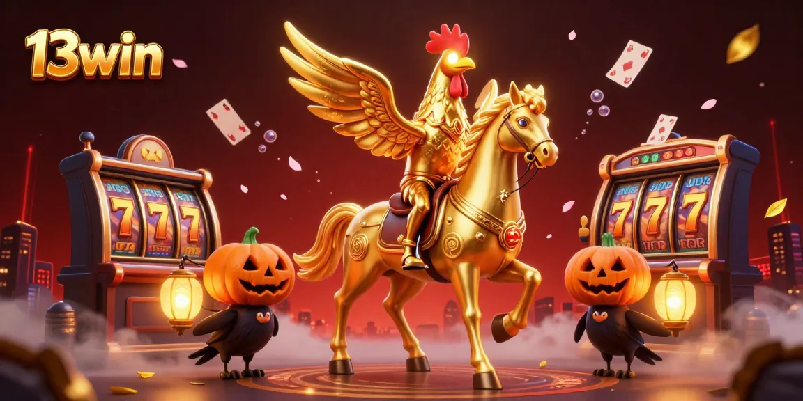 Engage with 13win's thrilling golden rooster gaming adventure amid spectacular casino elements.