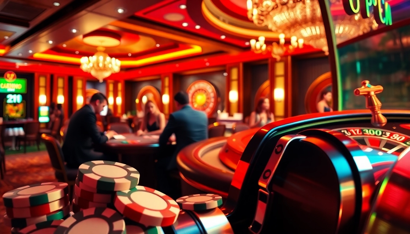 Players experience excitement at VN168's luxurious casino, focusing on high-stakes poker.