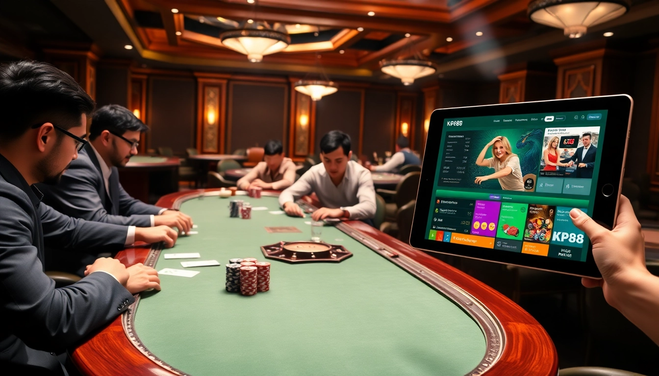 Experience high-stakes poker at https://kp88.space/ featuring intense players and luxurious casino ambiance.