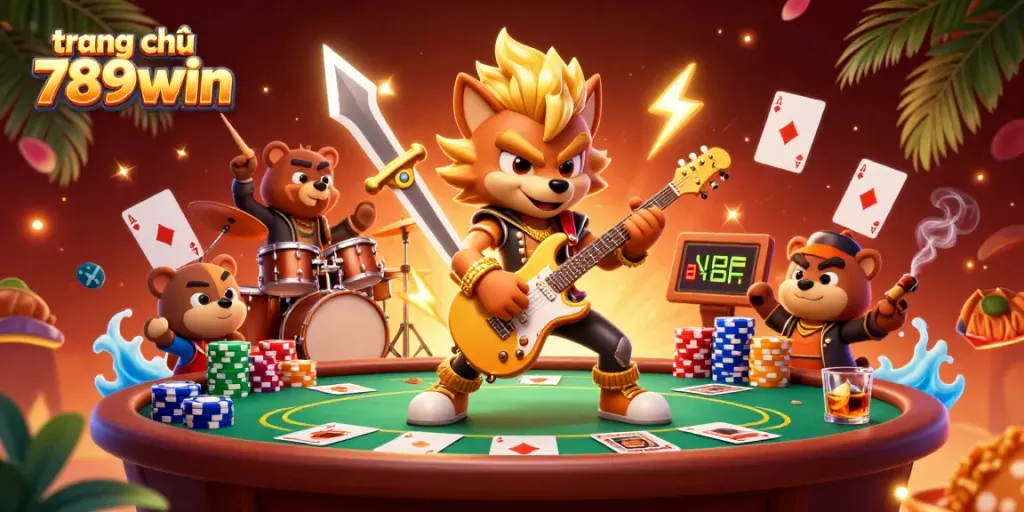 Experience the excitement of gaming at trang chủ 789win with vibrant characters and thrilling casino elements.