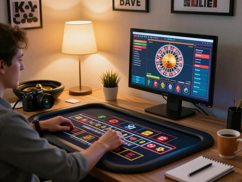 Experience the thrill of online gambling at fabet with an immersive roulette game setup.