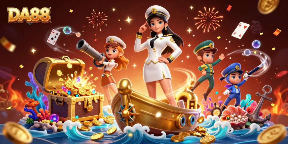 Experience thrilling DA88 gaming adventures in a vibrant 3D ocean of treasure and excitement.