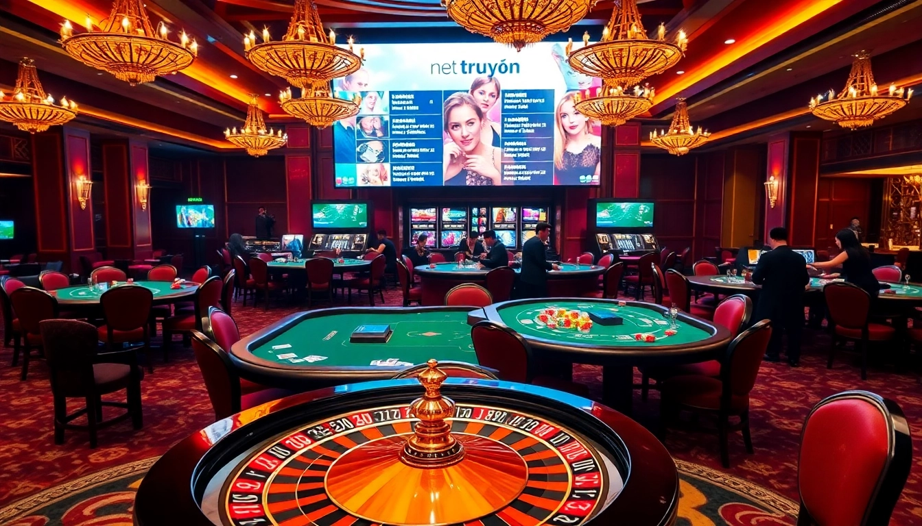 Experience the excitement of net truyện while playing at a glamorous casino with roulette wheels and poker tables.