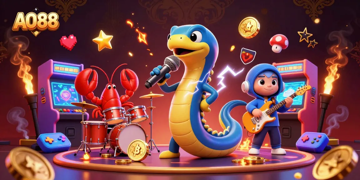 Experience the vibrant underwater casino scene featuring AO88 with engaging characters and dynamic gaming elements.