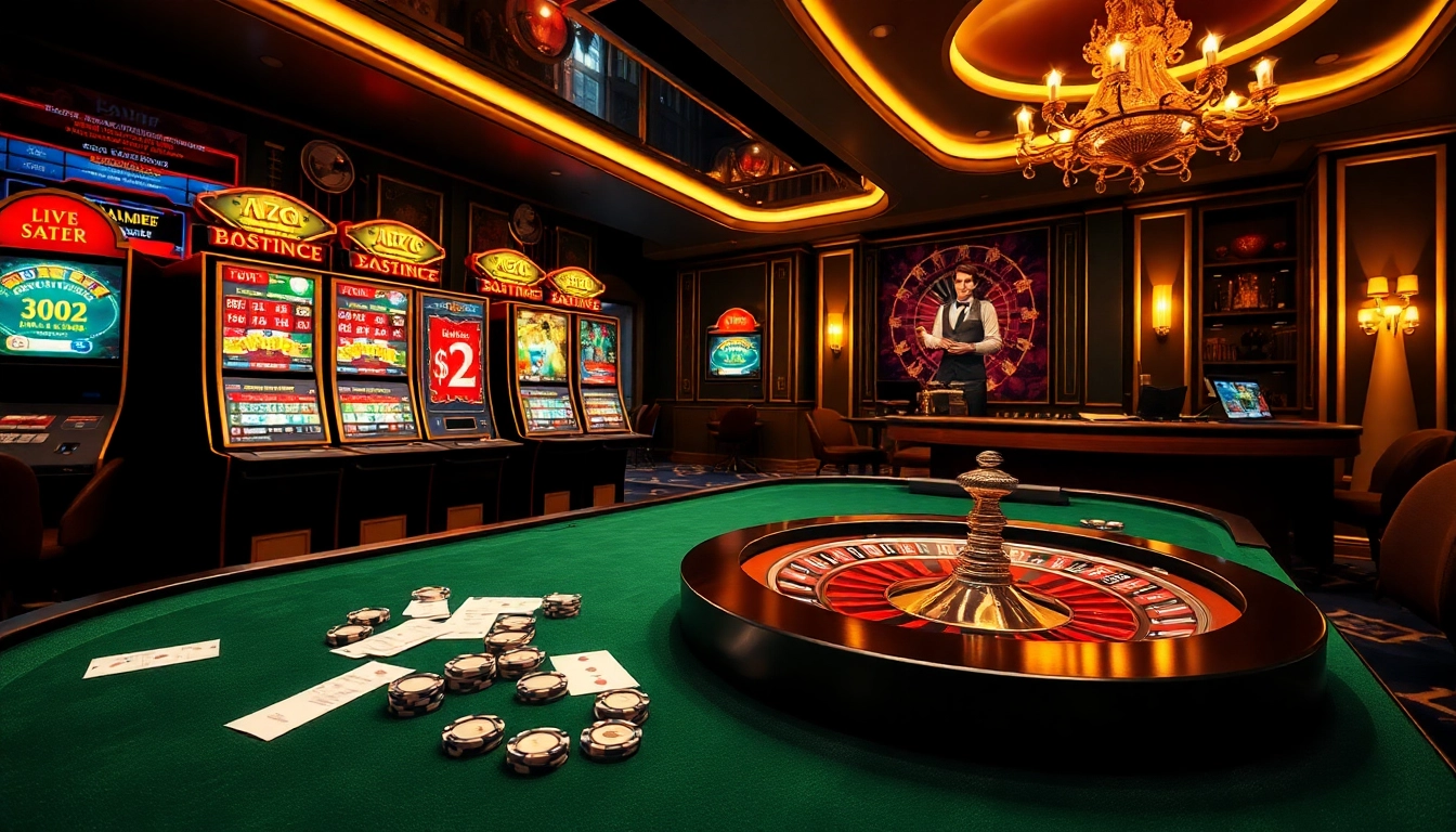 Experience the excitement of 69vn with vibrant casino visuals including roulette and slot machines.