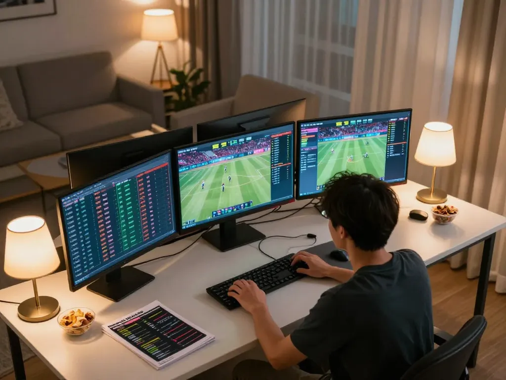 Experience thrilling sports betting with cakhiatv, where users analyze live matches and odds from their cozy setups.